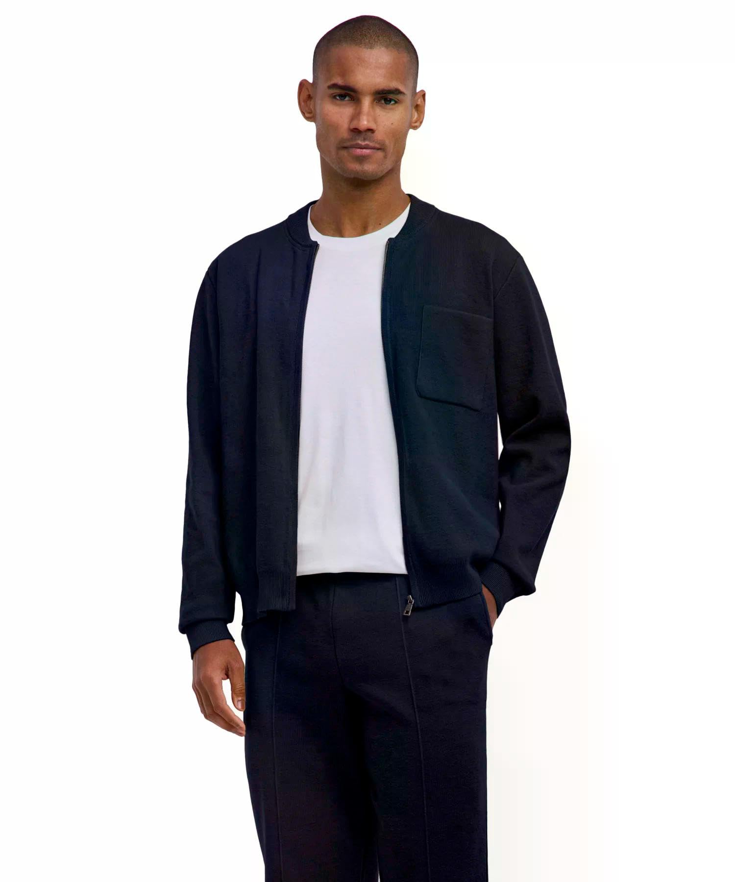 falke-cotton-touch-milano-zip-strickjacke-herren-blau-m image 1