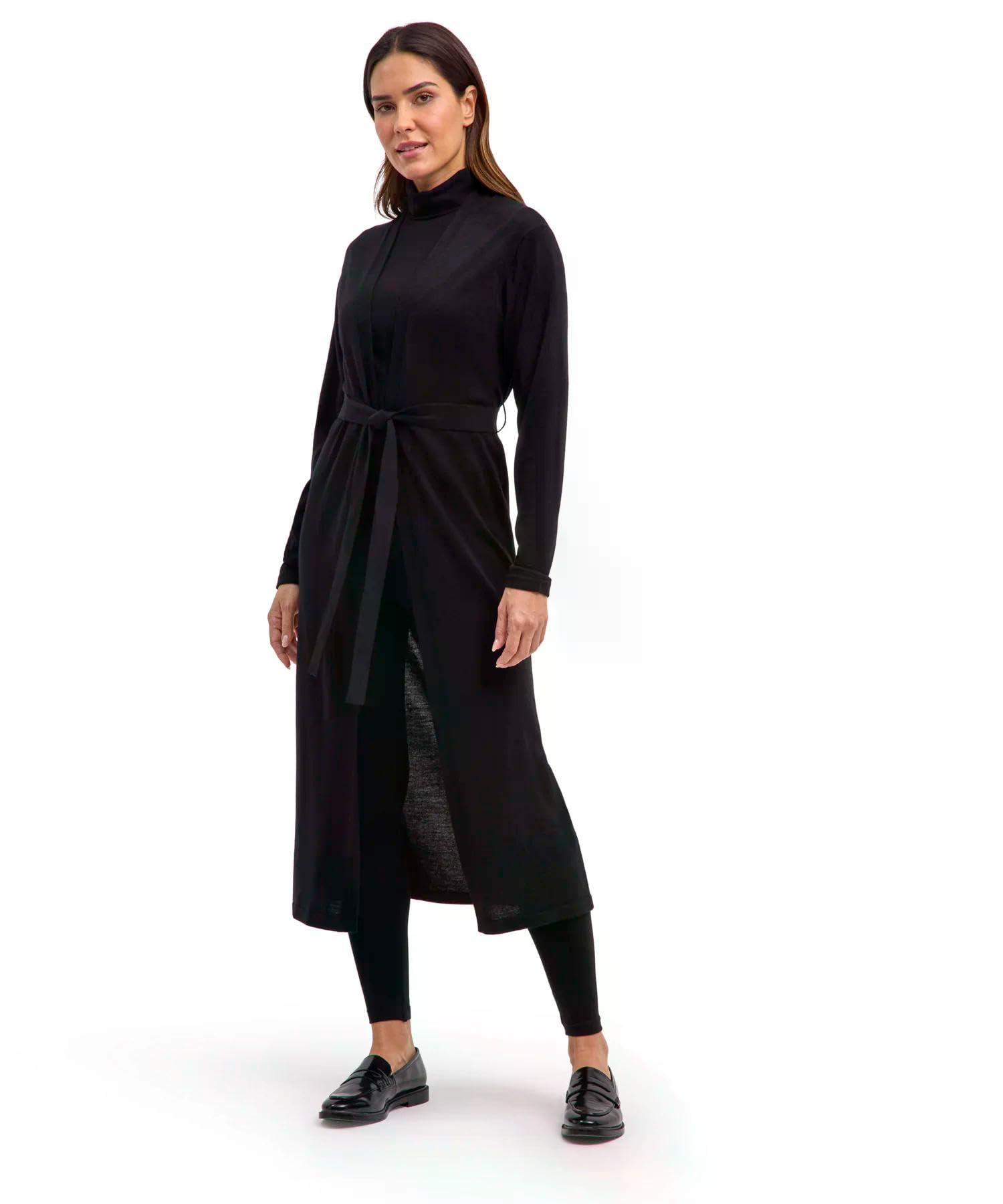 falke-favorites-x-fine-long-strickjacke-damen-schwarz-merinowolle image 1