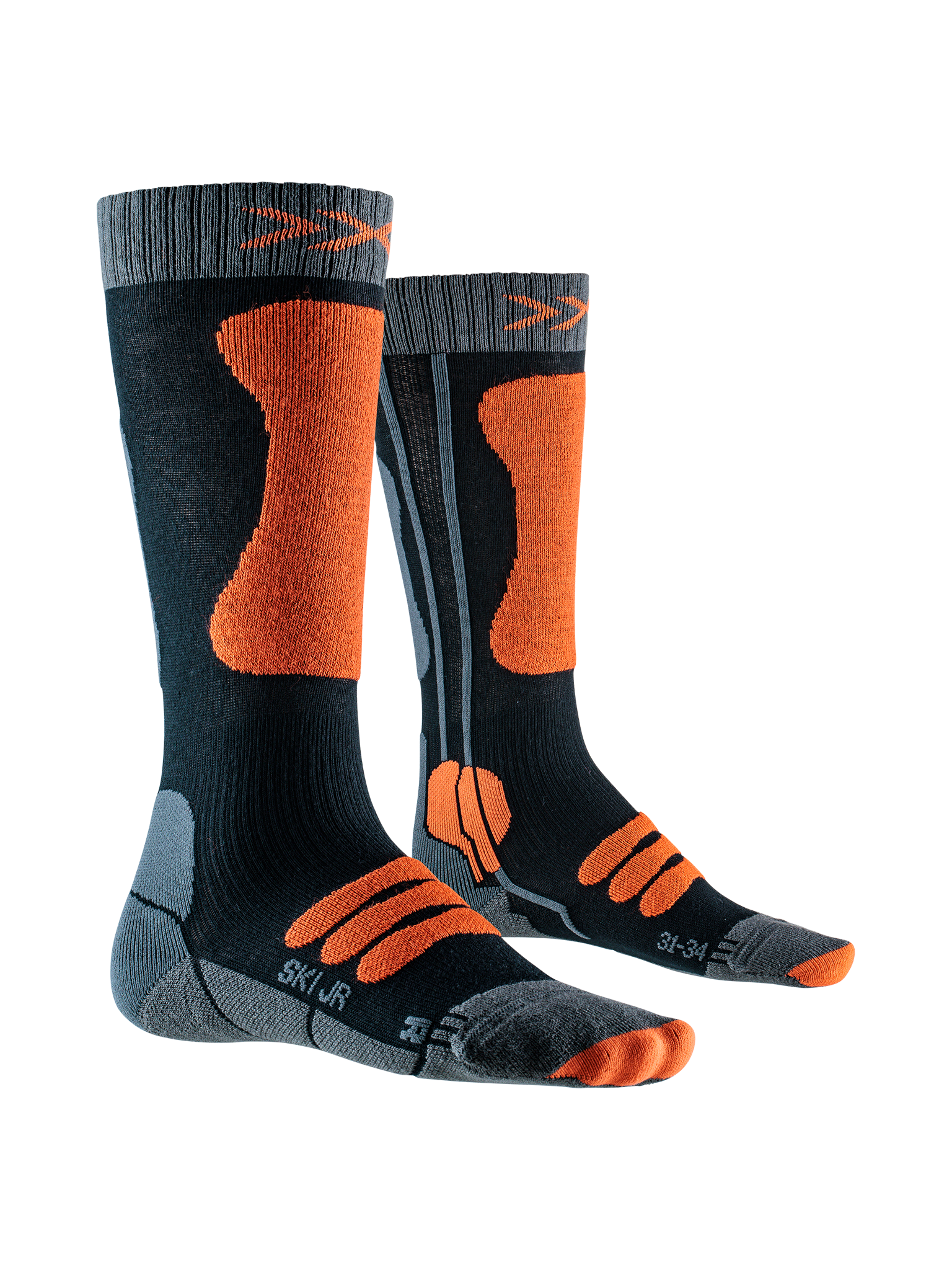 x-socks-ski-jr-4-0-skisocken-kinder-31-34-anthrazit-orange image 1