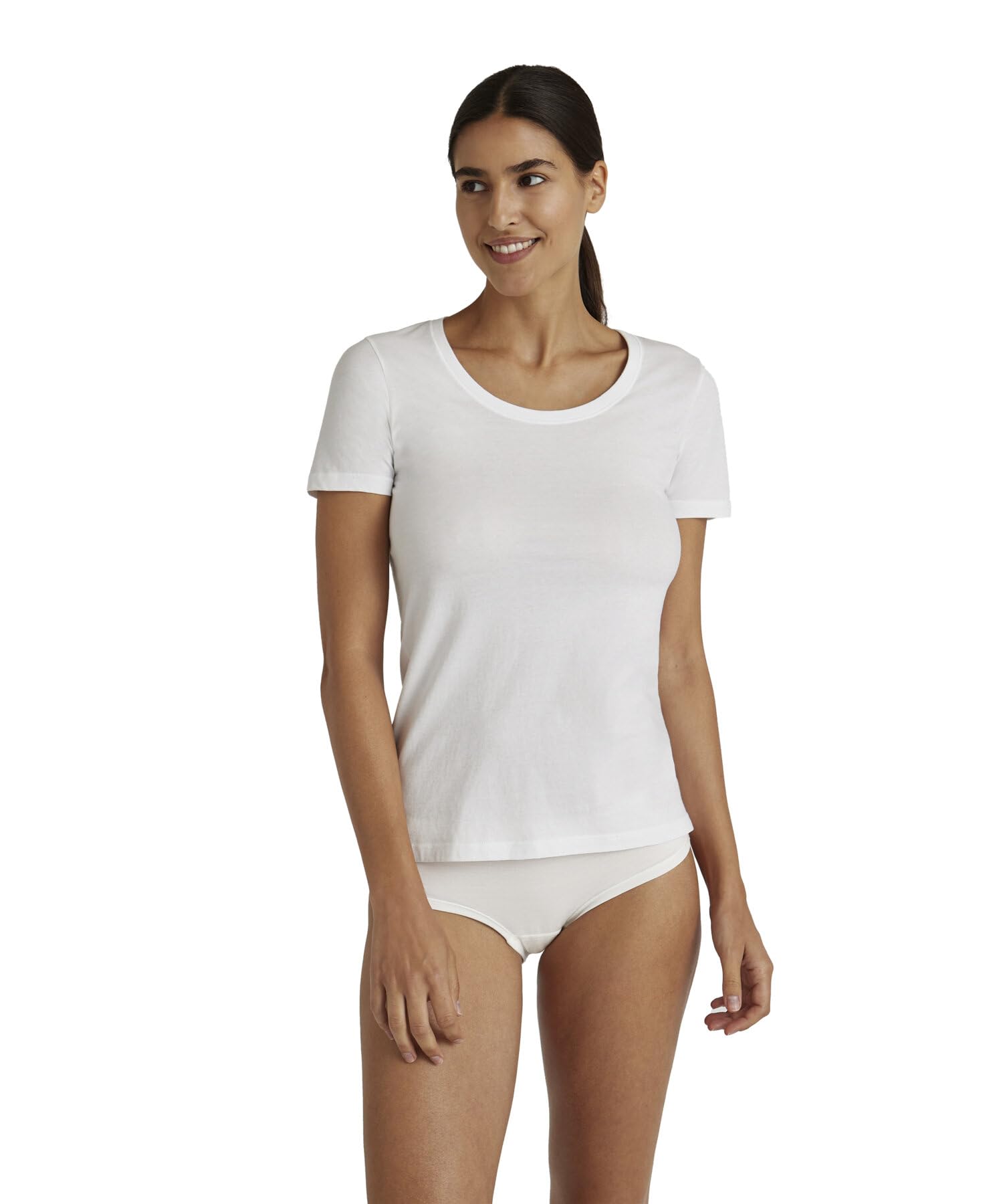 falke-daily-natural-crew-neck-t-shirt-damen-schwarz-bio-baumwolle image 1