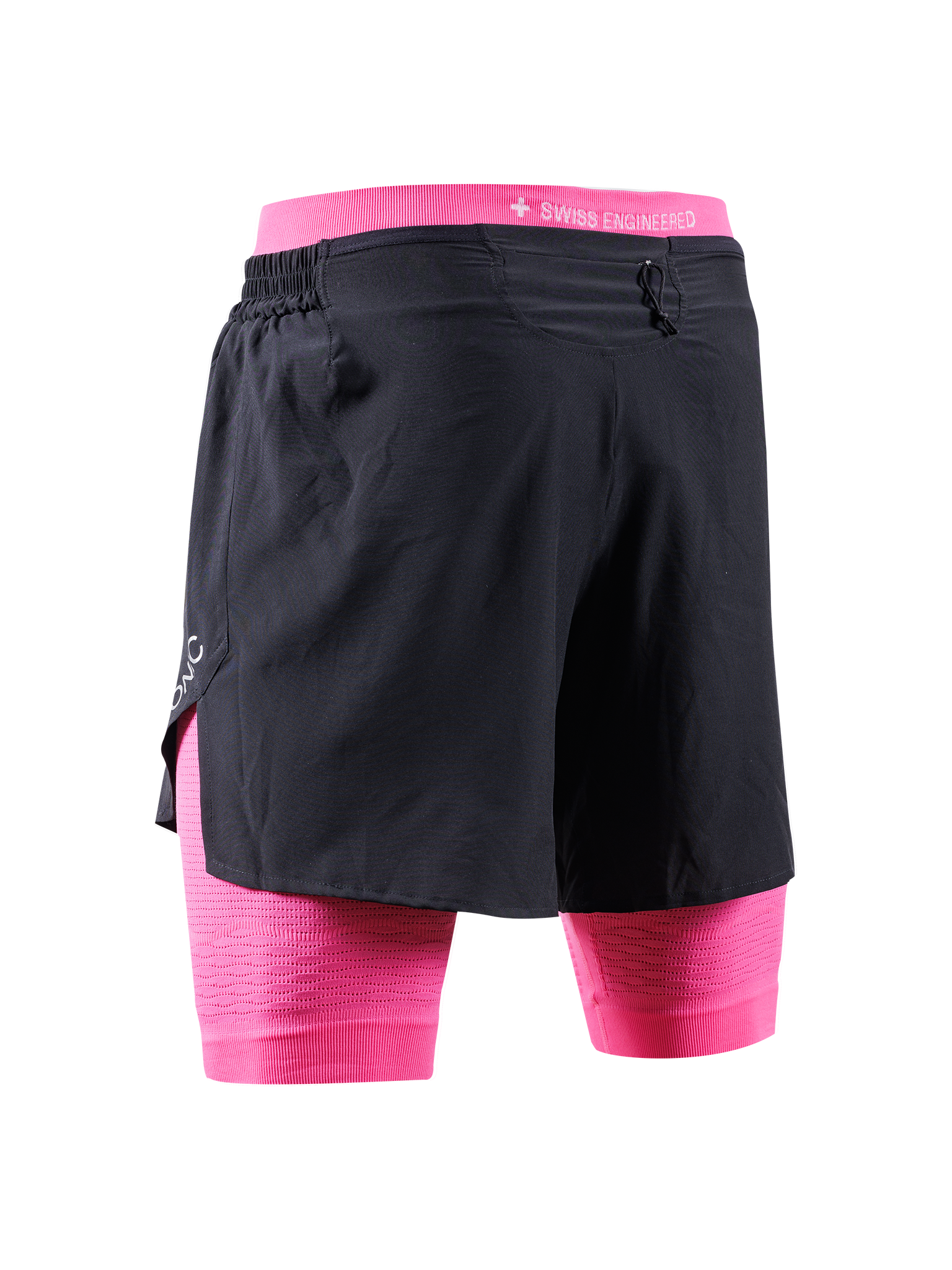 x-bionic-effektor-2in1-shorts-laufshorts-herren-x-black-neo-pink image 2