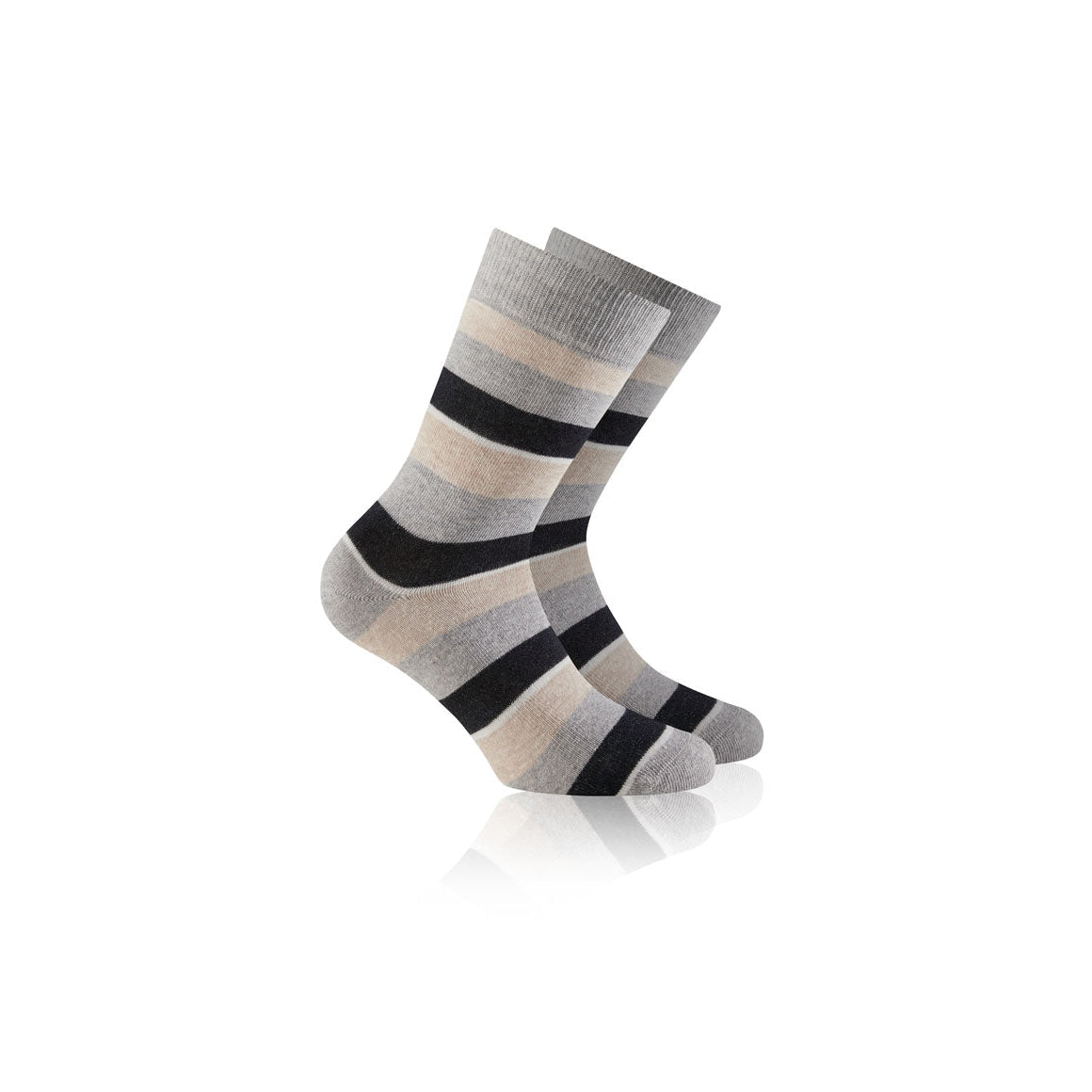 rohner-fashion-socken-gray-striped-grau-gestreift-temperaturausgleichend image 2
