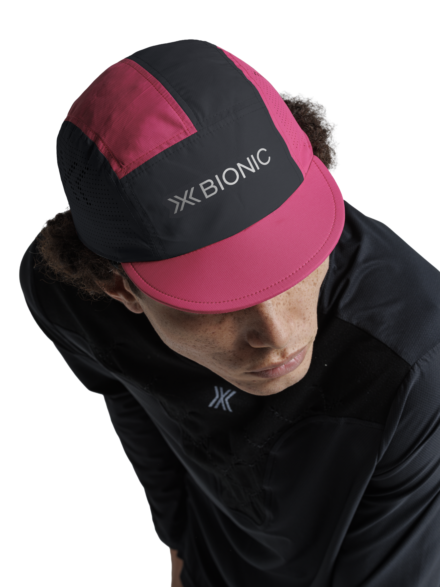 x-socks-running-cap-laufcap-schwarz-pink-atmungsaktiv-uni image 4