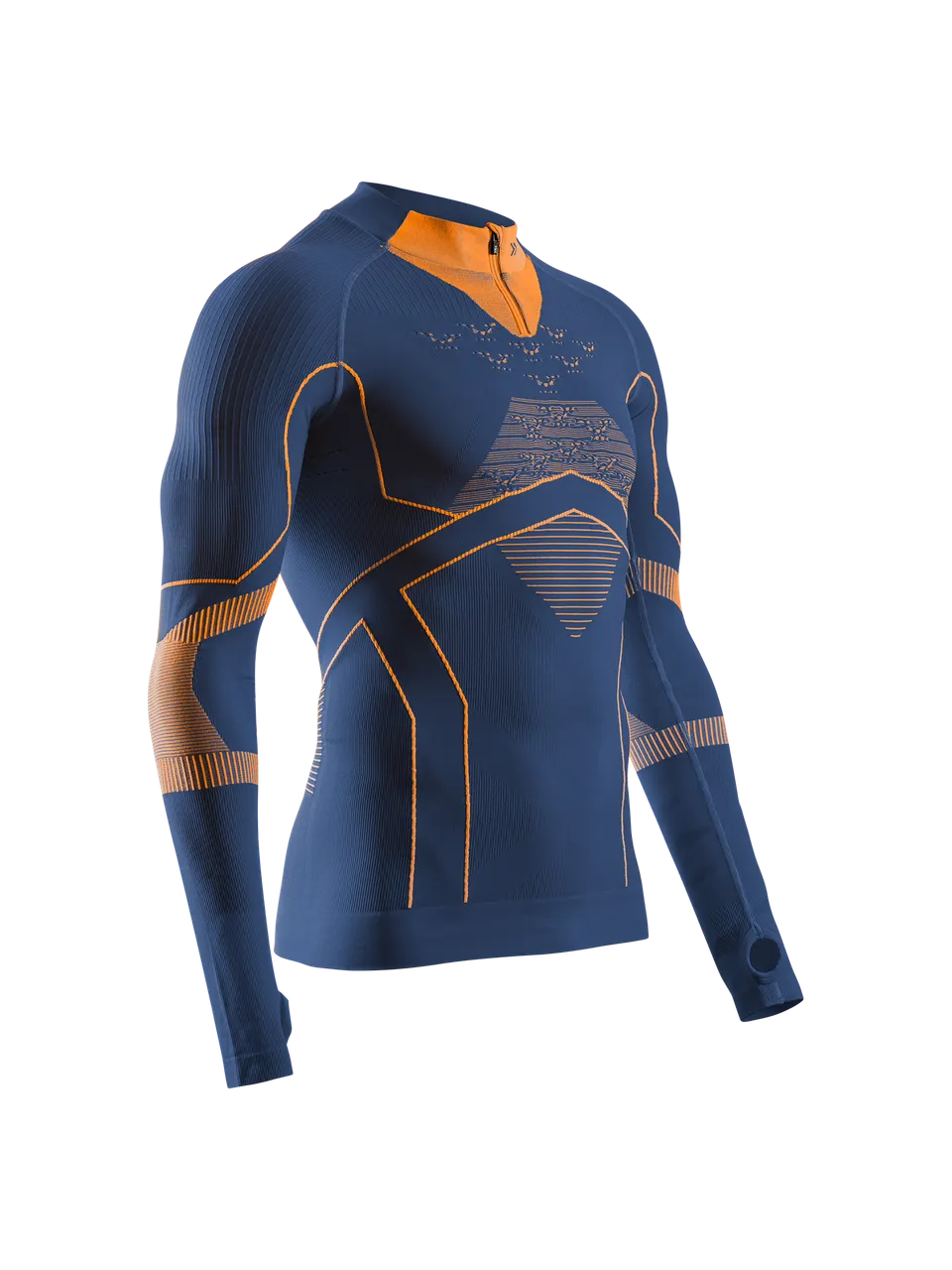 x-socks-energy-accumulator-light-shirt-ls-half-zip-marine-orange image 1
