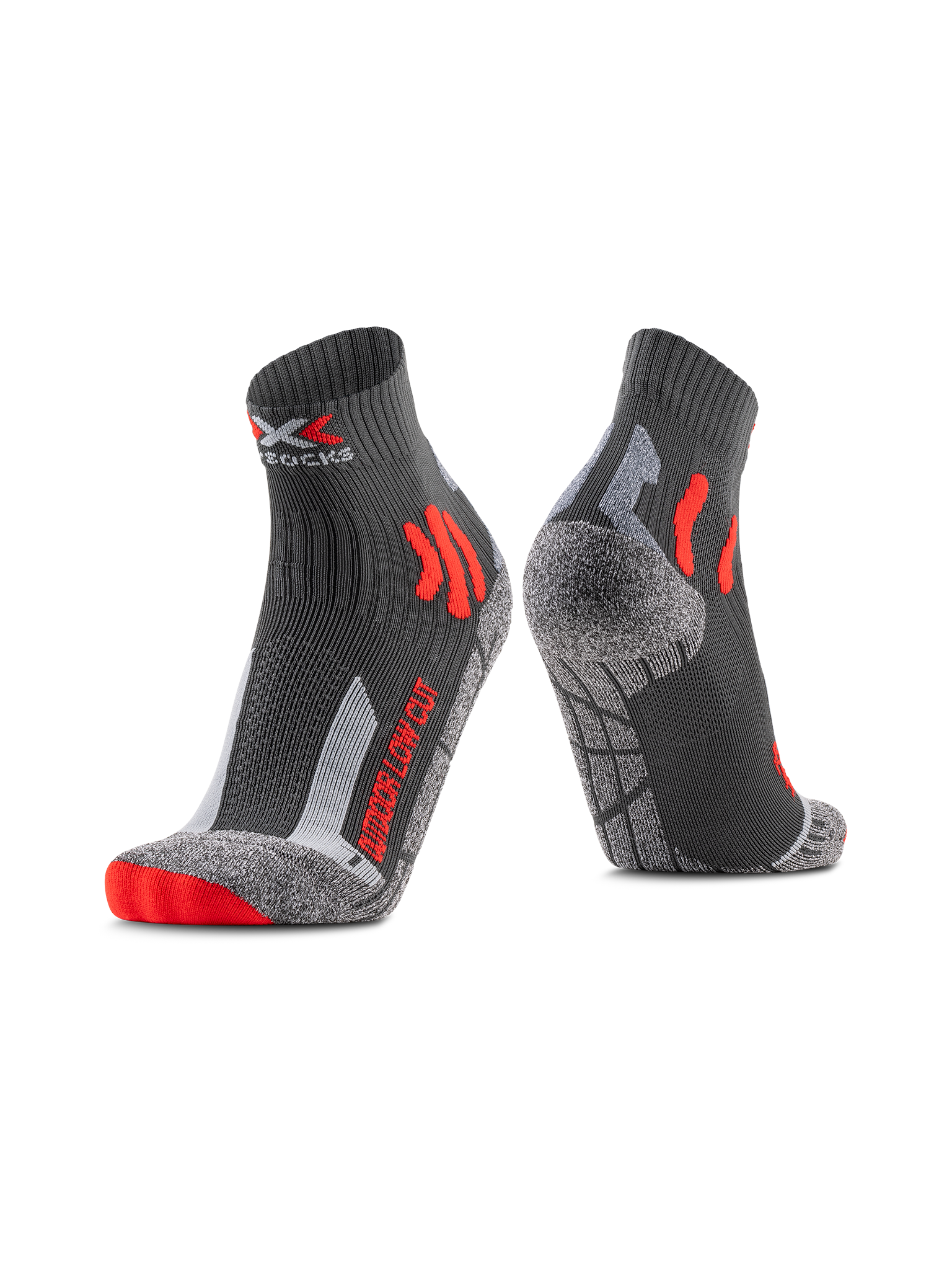 x-socks-trek-outdoor-low-cut-trekkingsocken-anthracite-red-35-38 image 2