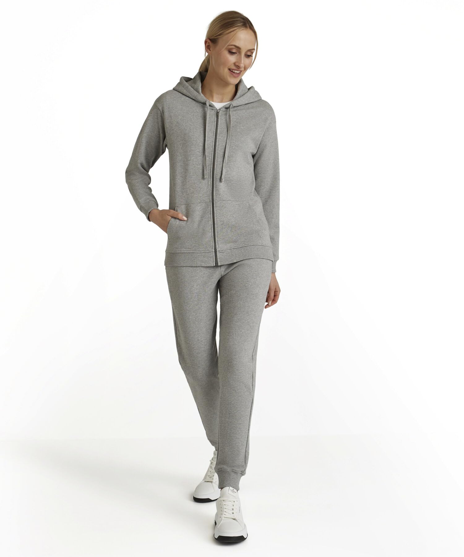 falke-cotton-touch-sweat-zip-jacke-xl-grau-bio-baumwolle image 3