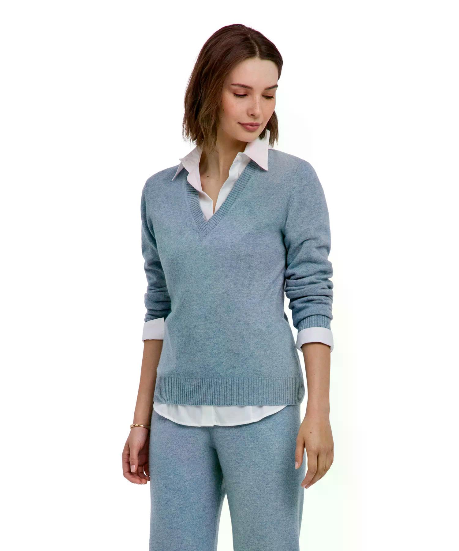 falke-luxury-classic-v-neck-pullover-damen-schwarz-kaschmir image 8
